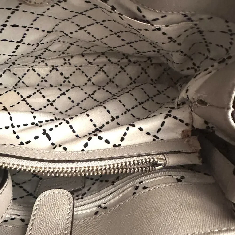 Kate Spade Gray Leather Satchel Crossbody Bag Cove Street Provence *FLAW